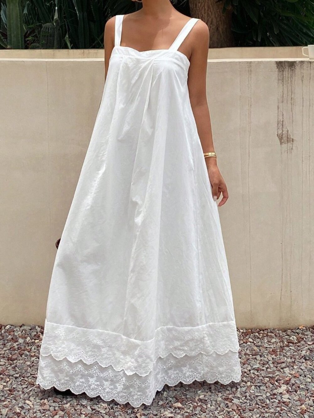 White Casual Women's Loose Dress - Picture 5 of 7